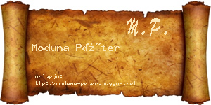 Moduna Péter névjegykártya